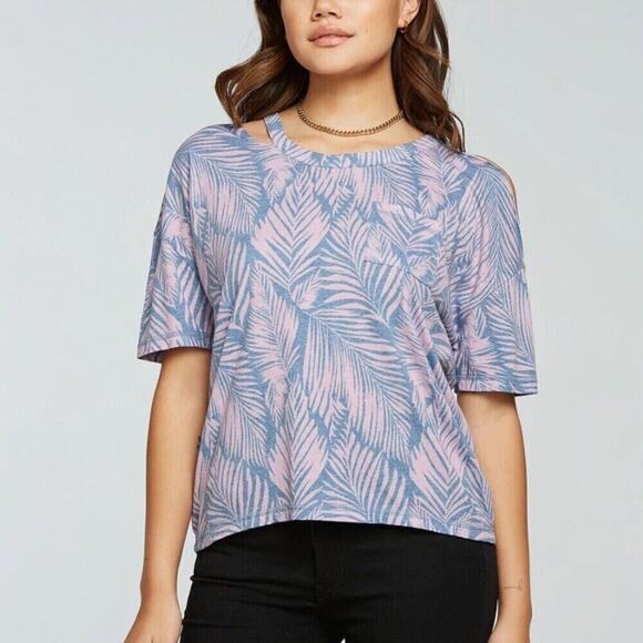 Chaser NWT Women's Palm Vintage Jersey Vented Short Sleeve Pocket Tee Size 3X - Picture 1 of 5